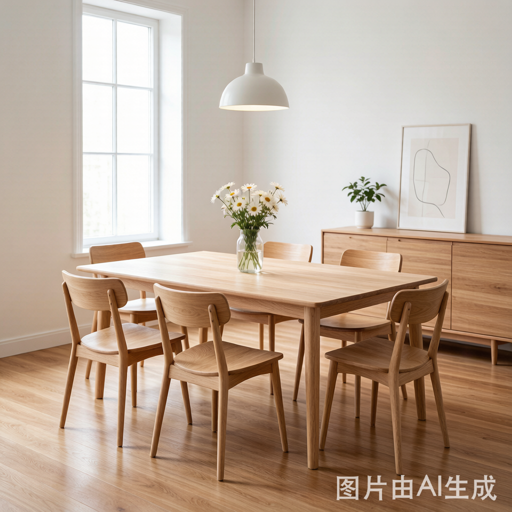 北欧实木餐桌套装